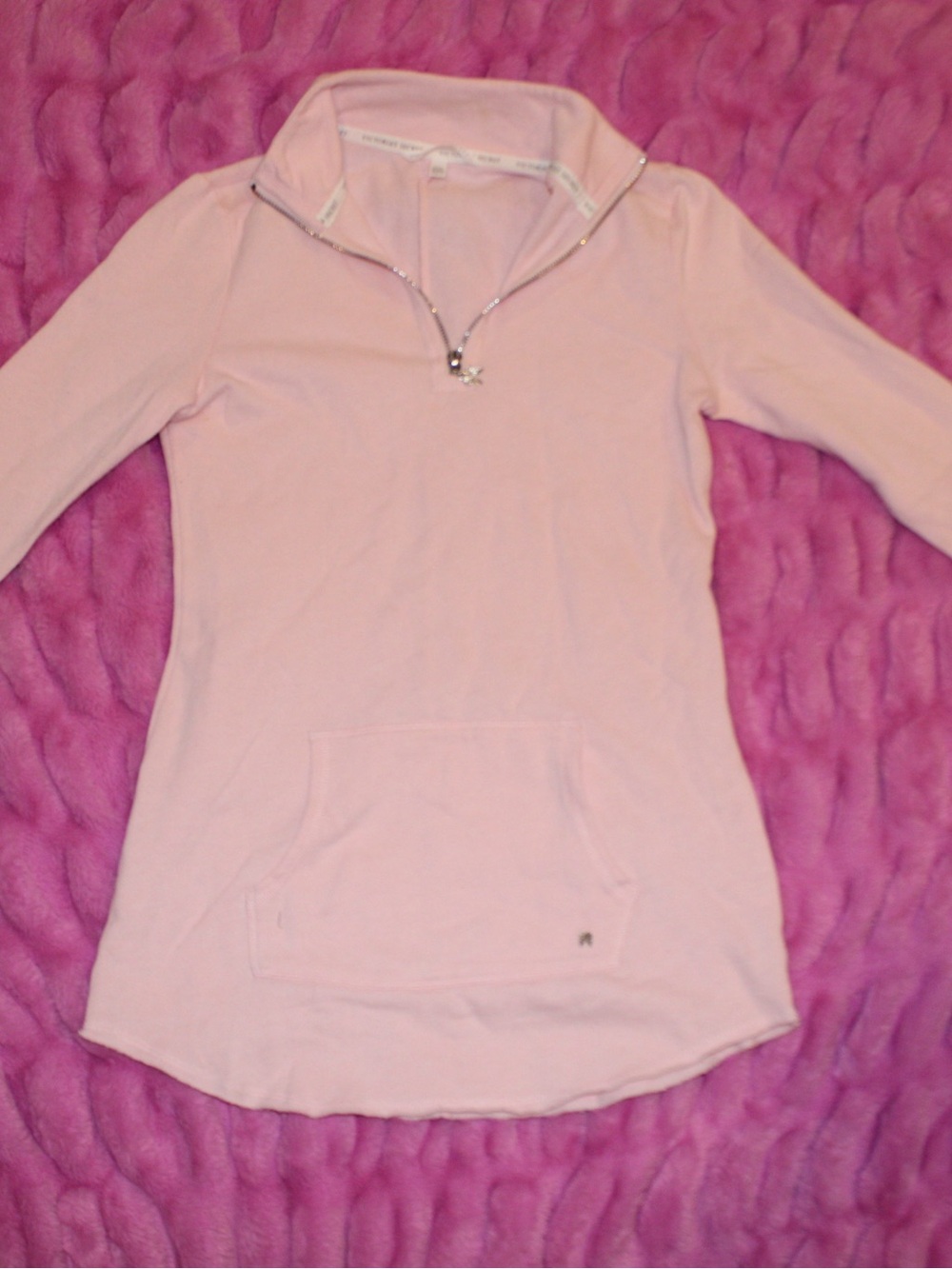 Victoria's Secret Light Pink Quarter-Zip Pullover